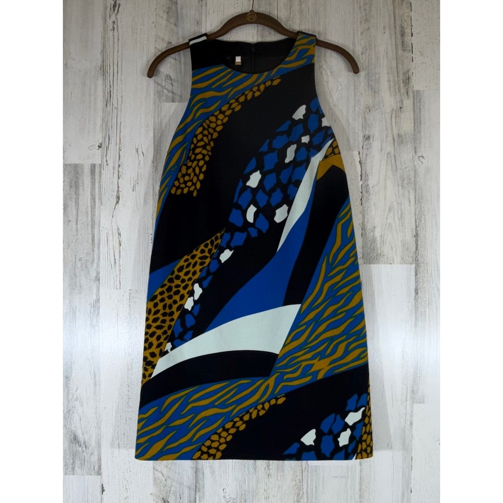 4 Collective Shift Dress Size 2 Abstract Animal Print‎ Sleeveless Knee Length